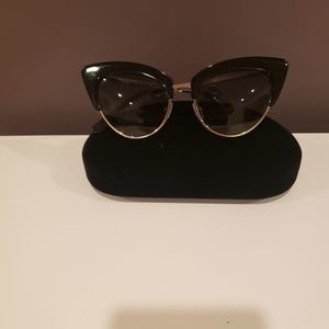 Luisa Spagnoli Italian Design Women's Black & Gold Cateye Sunglasses